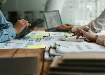 Business People Analyzing Statistics Business Documents, Financial Concept